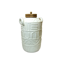 Wazon gliniany Dzban z pokrywką Biały 42cm